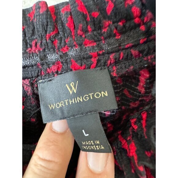 Worthington Women's Black and Red Sleeveless‎ Blouse, sleeveless blouse, - Picture 4 of 6